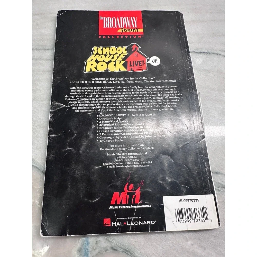 Schoolhouse Rock Live Jr. Broadway junior collection Hal Leonard musical theatre